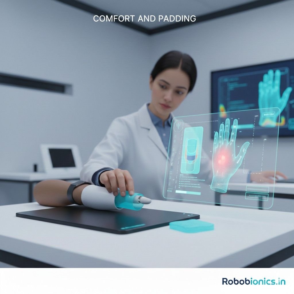 Inside the socket, a soft liner is often added.