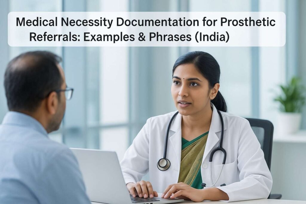 Medical Necessity Documentation for Prosthetic Referrals: Examples & Phrases (India)