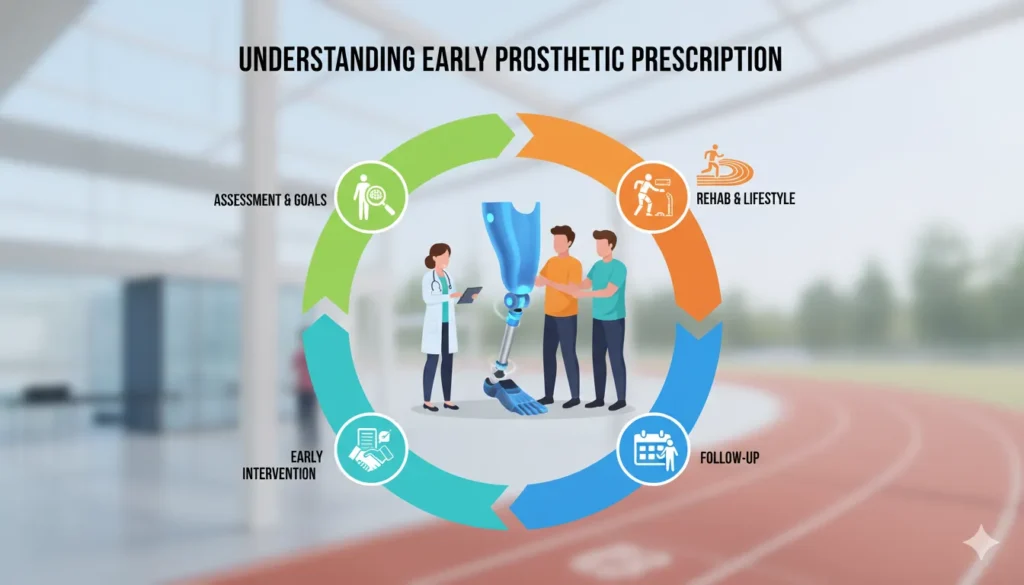 Early prosthetic prescription means initiating