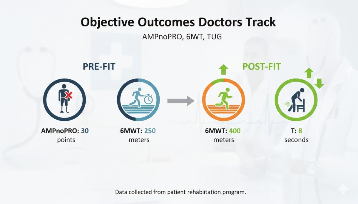 Objective Outcomes Doctors Track: AMPnoPRO, 6MWT, TUG Pre-Fit and Post-Fit