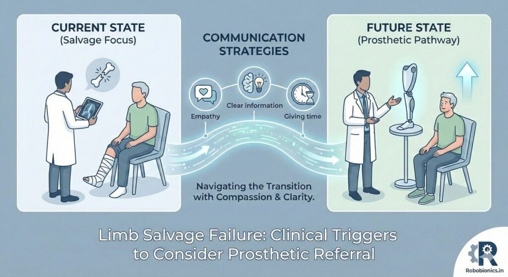 Early mention of prosthetic options prepares 