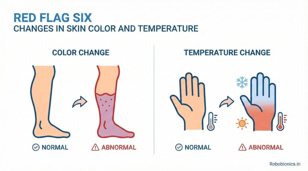 Skin color gives strong signals about blood flow 