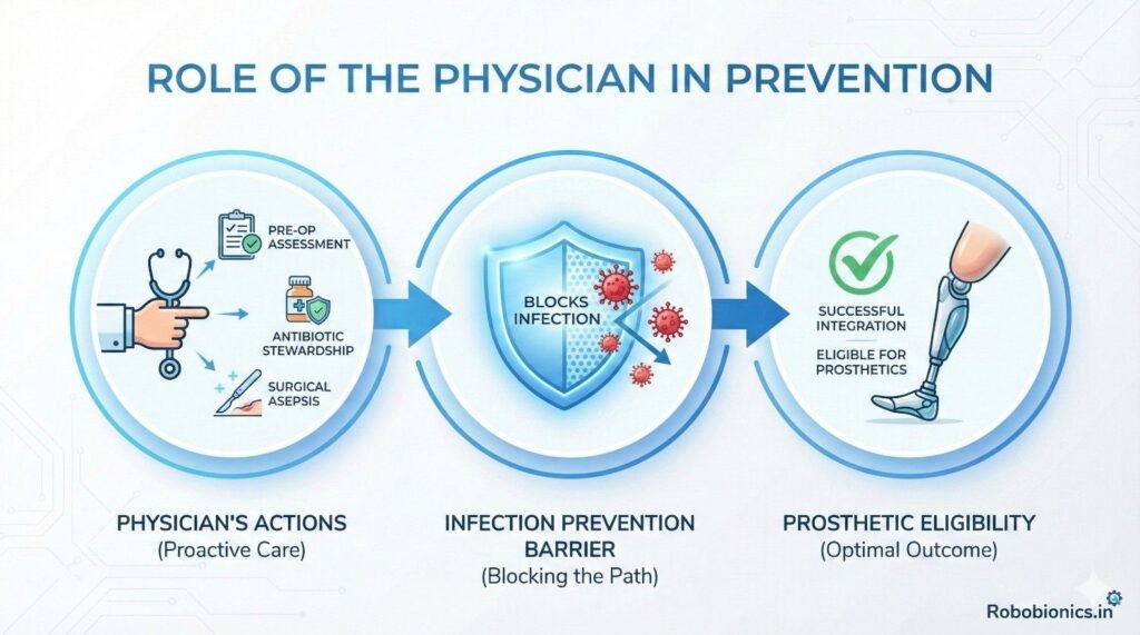 Physicians must identify infection risks before surgery.