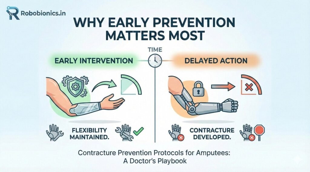 Muscle and soft tissue shortening can begin within days