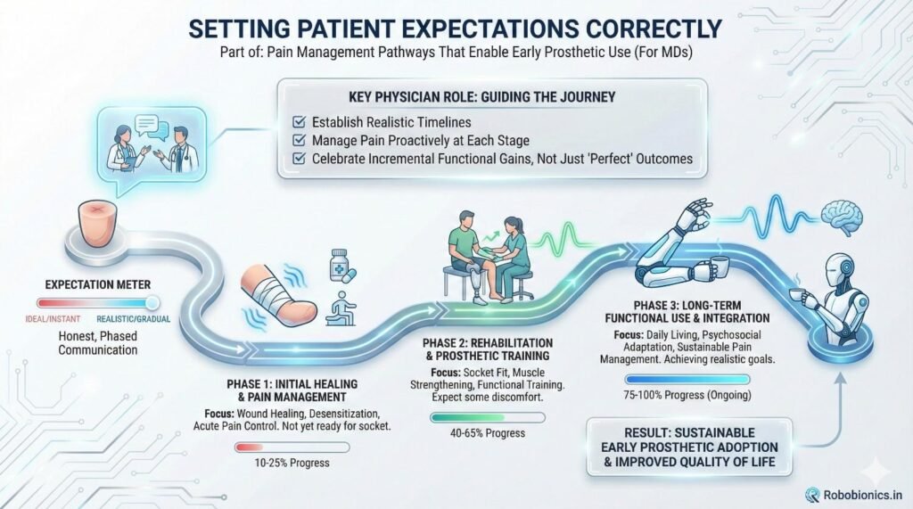 Patients should know that some pain is part of healing.