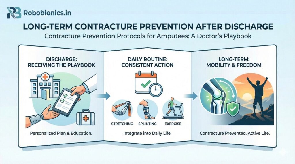 Contracture prevention does not end when the patient leaves the hospital