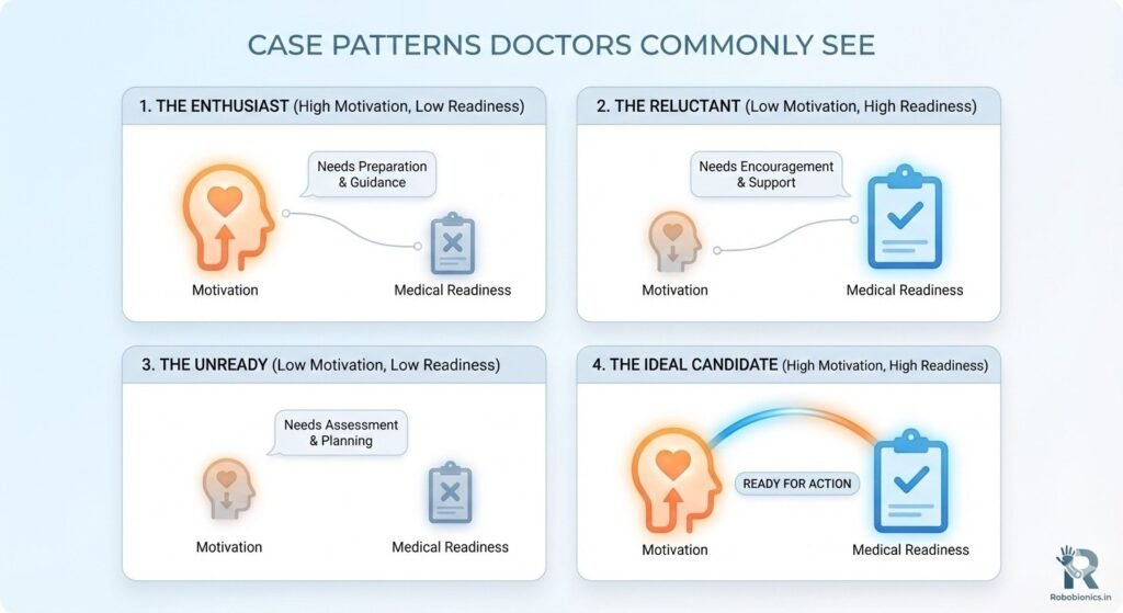 This patient is excited, optimistic, and ready