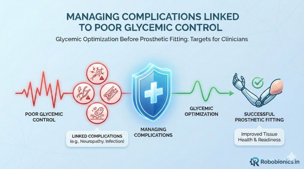 Delayed healing is often the first visible sign of poor glycemic 