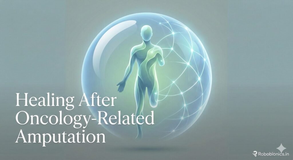 Prosthetic fitting cannot begin until healing is stable.