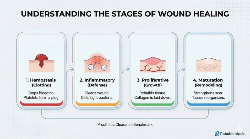 This phase involves swelling, warmth, and tenderness