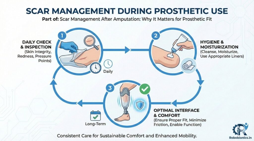 The early phase of prosthetic use is demanding for scars.