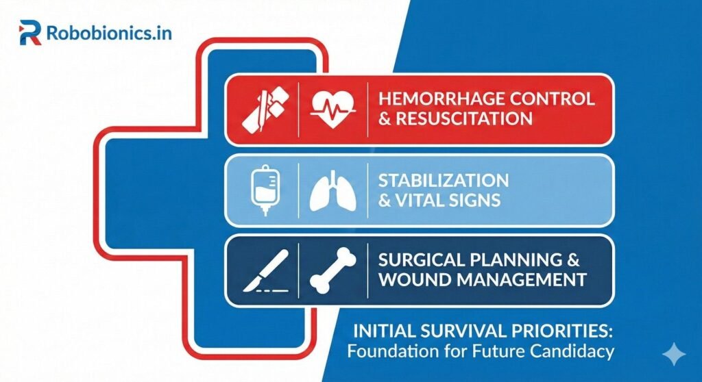 In trauma care, saving life always comes before